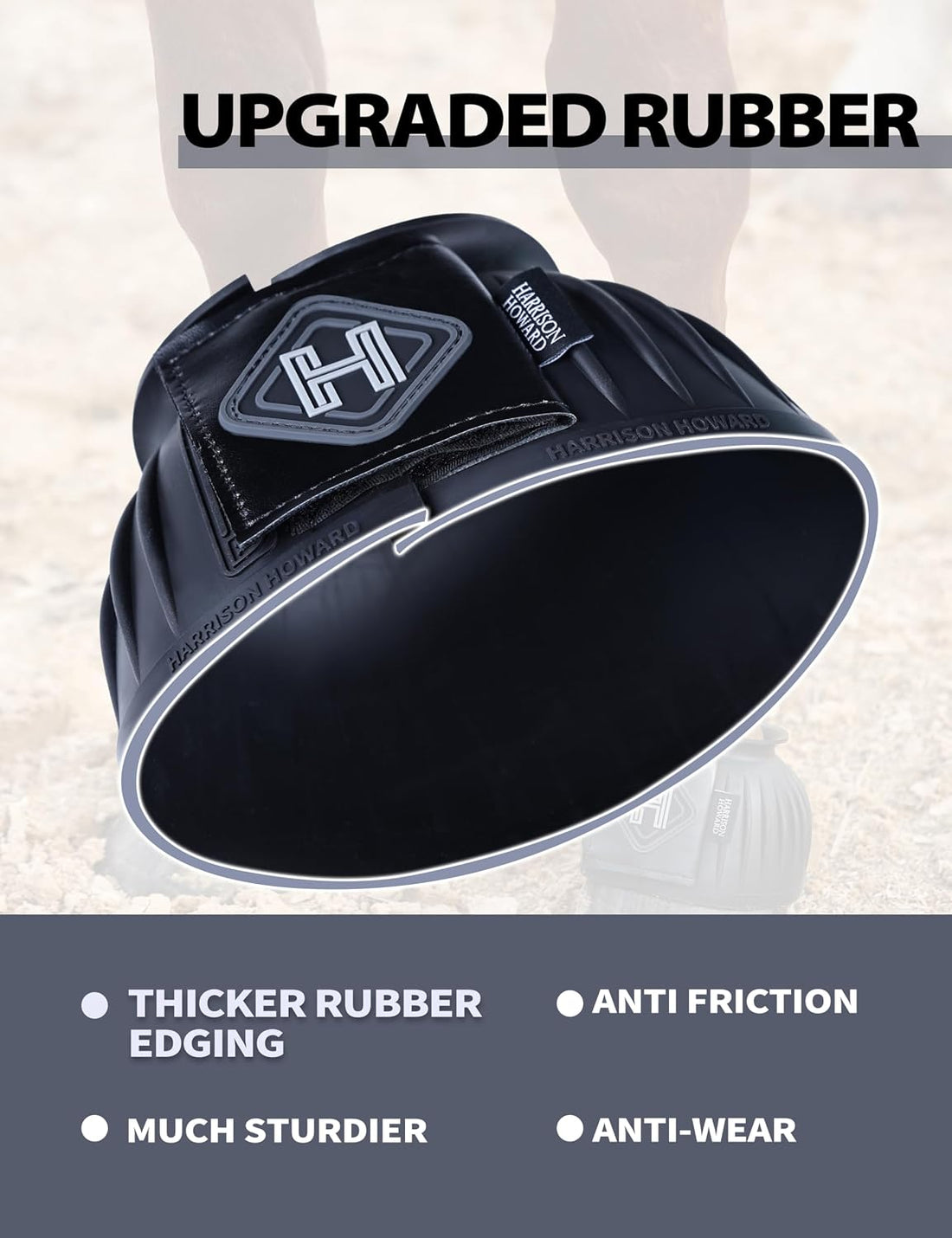 Harrison Howard Rubber Pull-on Bell Boots, Hoof Overreach Protection