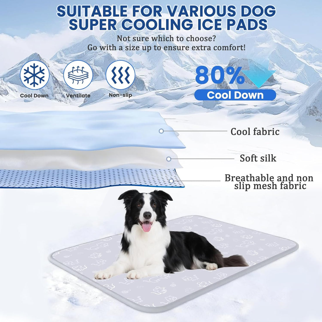 SUPRIY Dog & Cat Cooling Mat with Bandana