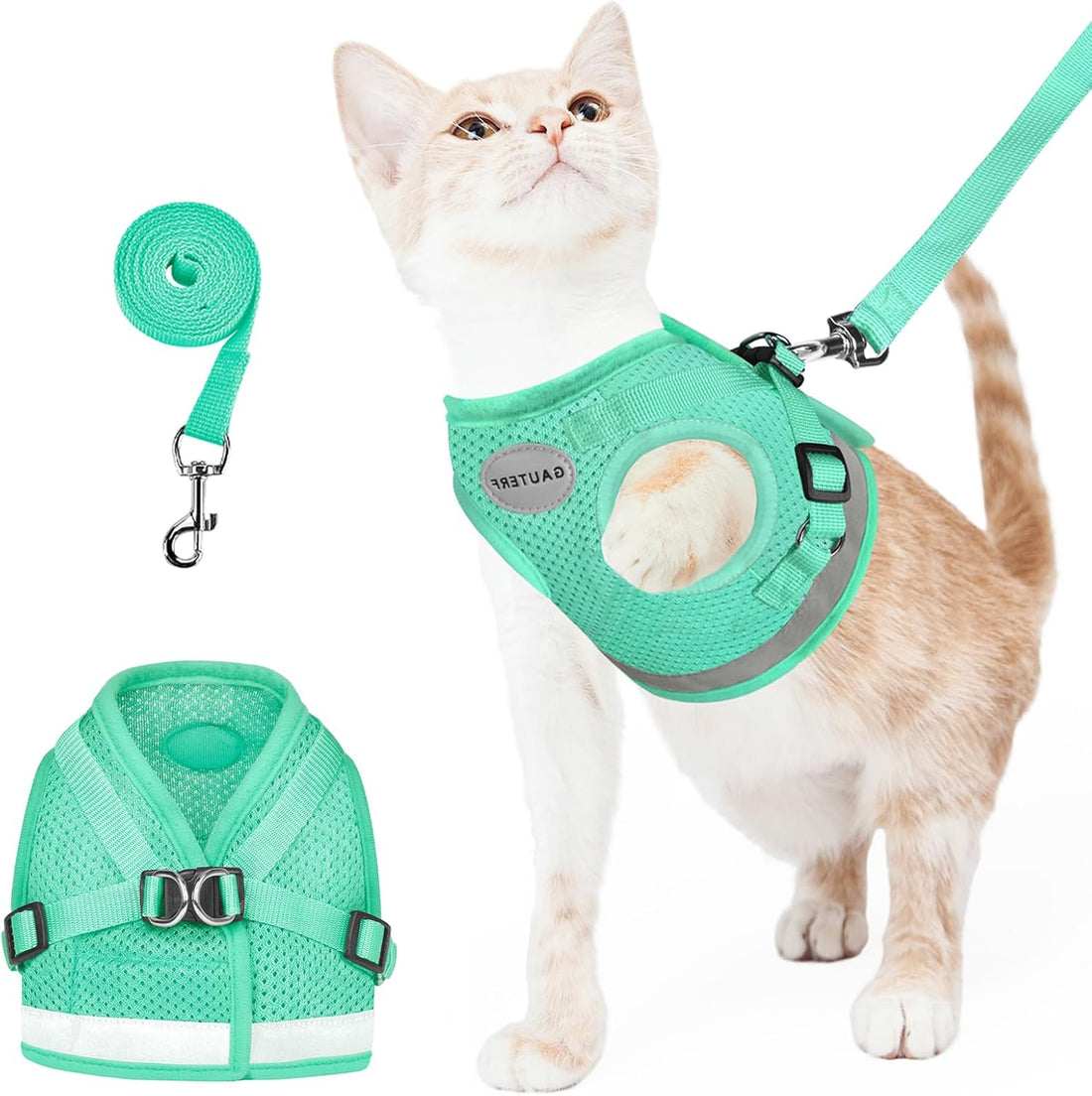 Cat Harness and Leash Set, Escape Proof Adjustable Soft Mesh Vest