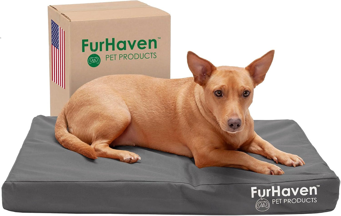 Furhaven Water-Resistant Orthopedic Dog Bed for Medium/Small Dogs w/