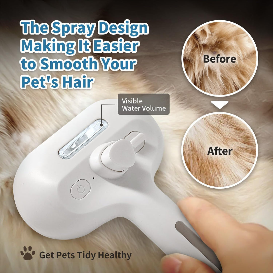 HeroKitty Dog Brush for Shedding, 3 in 1 Self Cleaning Steam Dog Brush