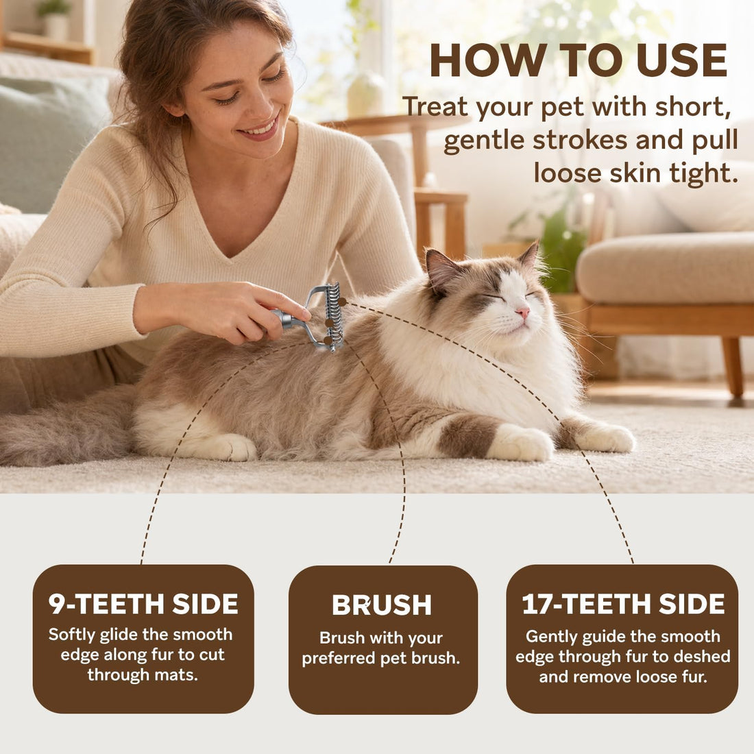 PAWSHOLIC Undercoat Rake for Dogs