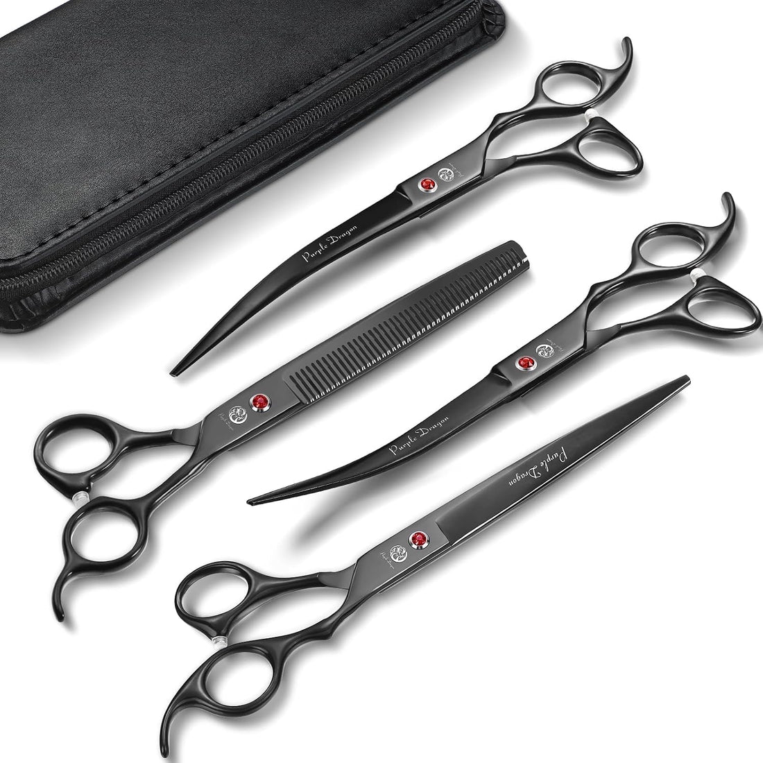 Purple Dragon Dog Grooming Scissors Set