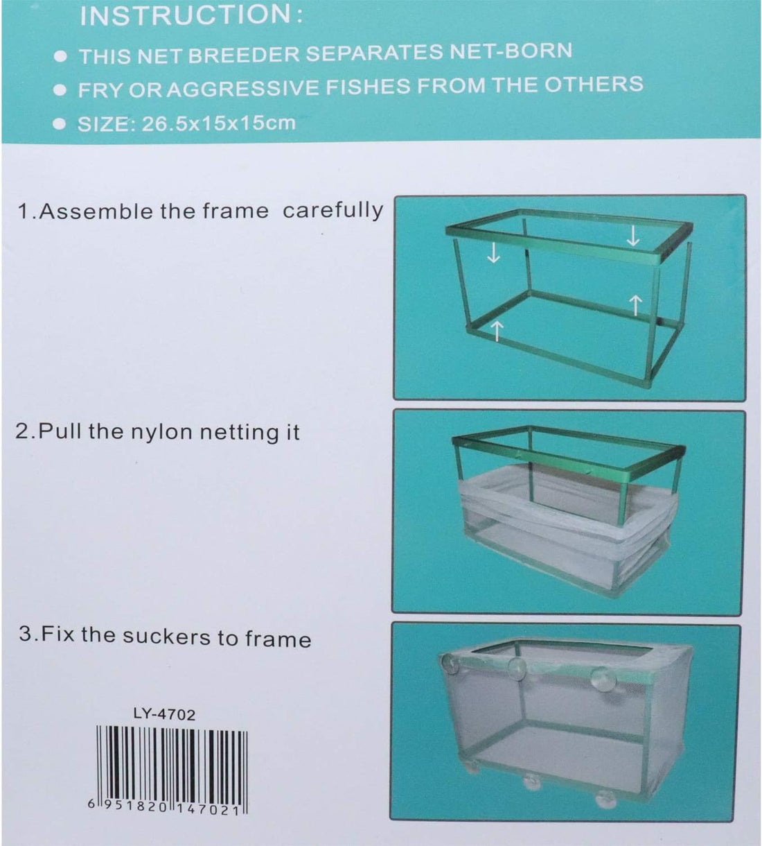 Xiaoyztan Aquarium Breeder Box with Suction Cups for Baby Fish