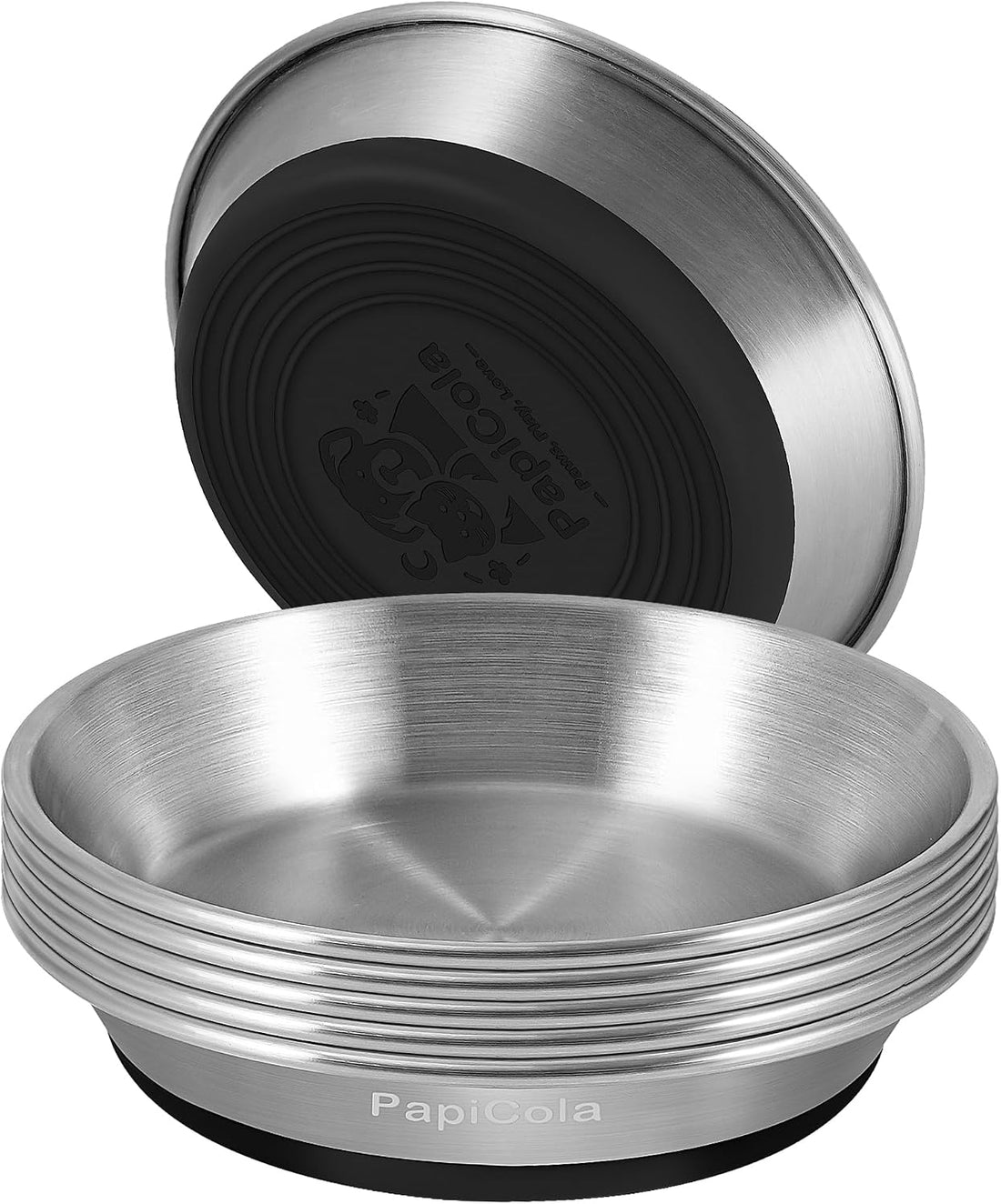 Stainless Steel Cat Bowl 2PC, Non-Slip cat Food Dish, Metal Cat Bowl