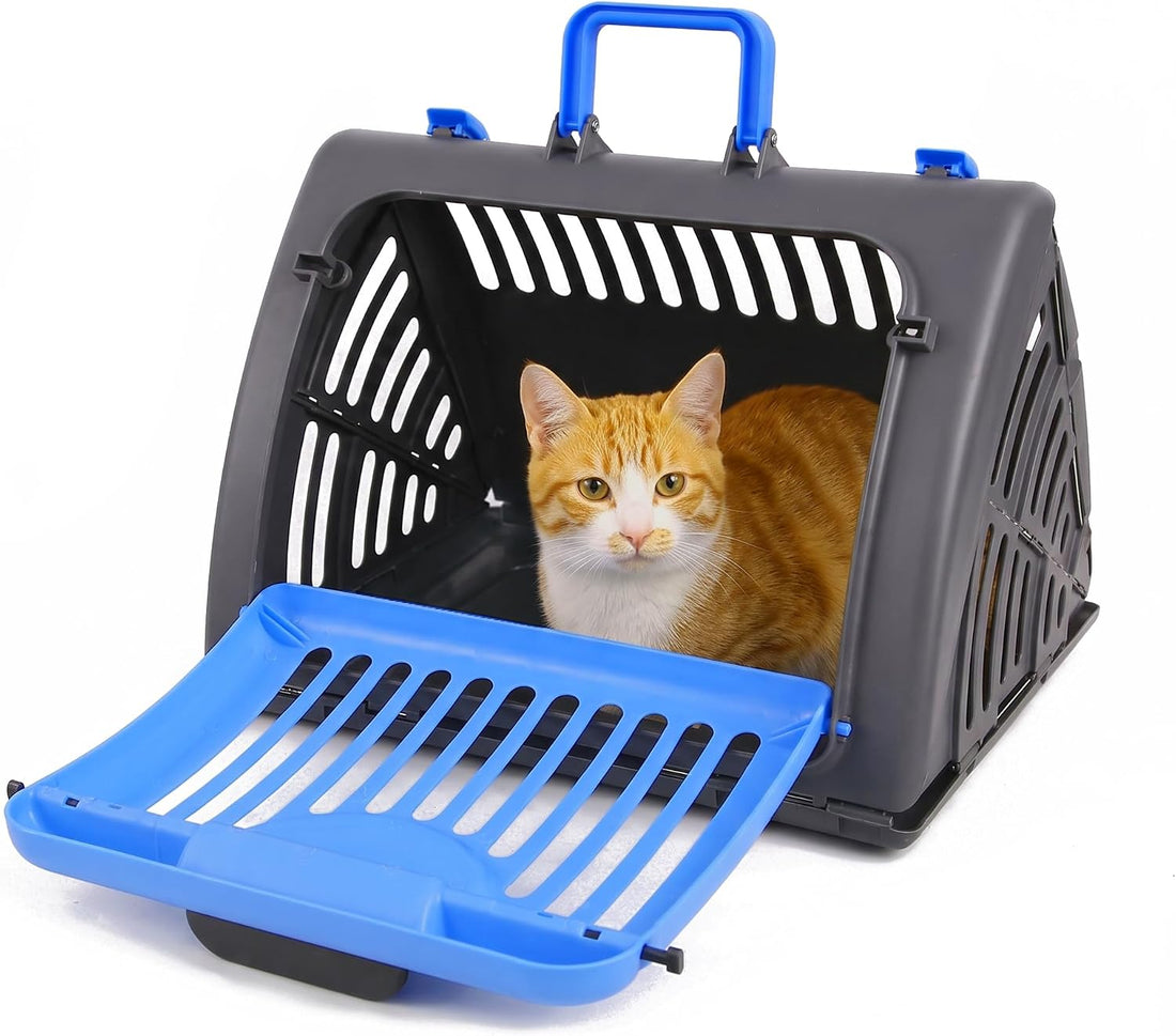 Foldable Portable Pet Carrier, Cat Carrier with Opening Door