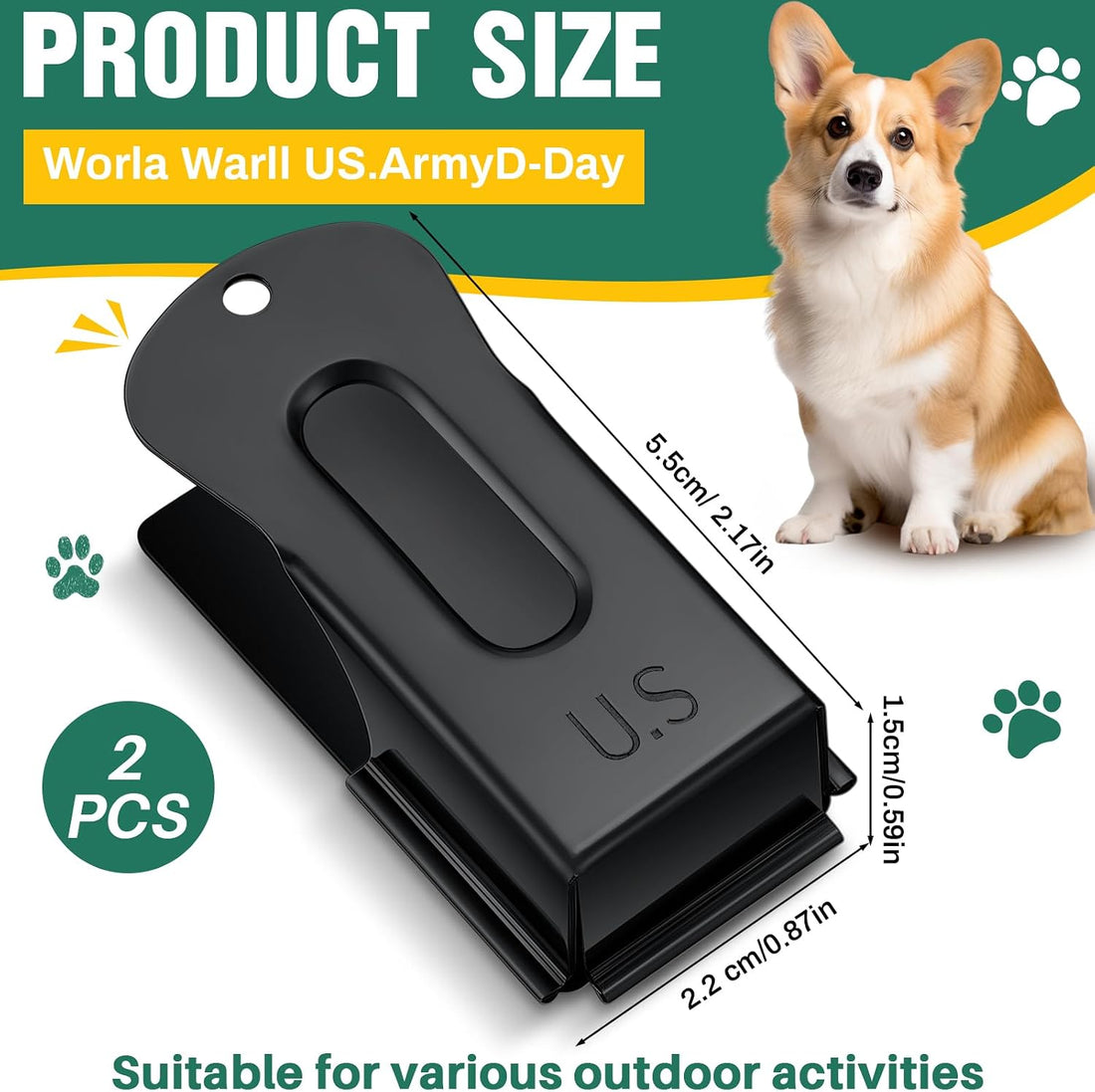 2 Pcs Dog Training Clicker Brass Cricket for Dogs Cats