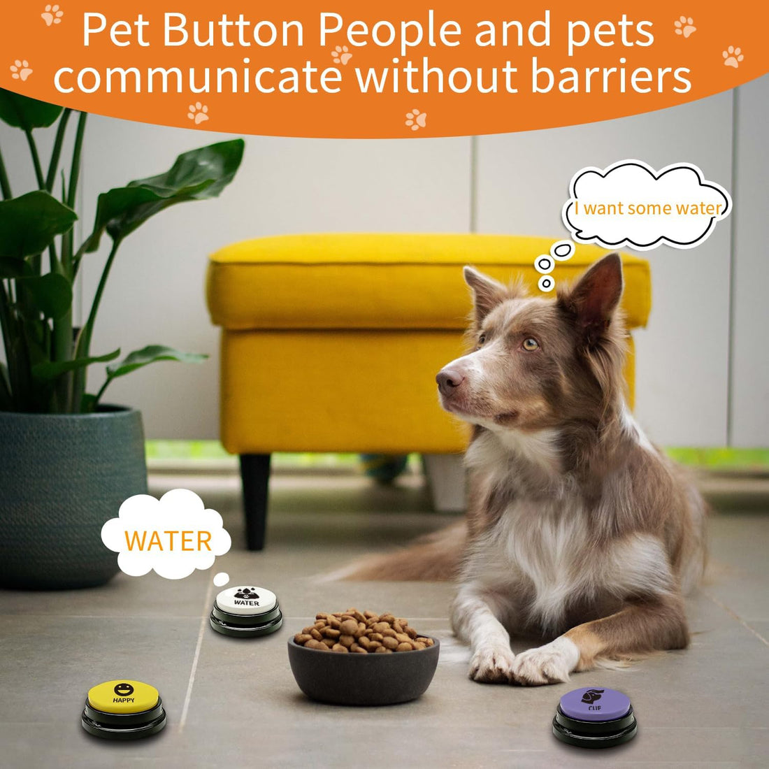 RIBOSY Set of 6 Recordable Buttons with Rubber Mat and 50 Training