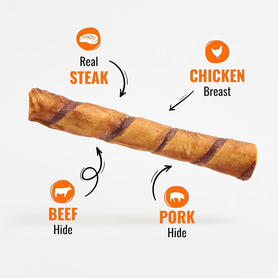 GOOD 'N' FUN SteakSational Twist High Protein Treat for Large Dog