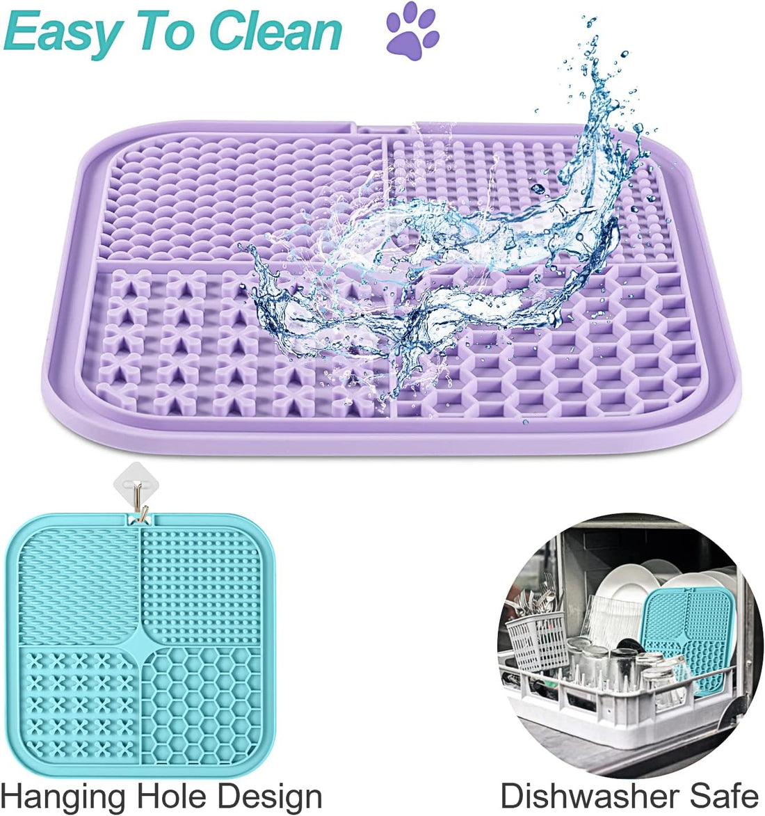 LUKITO Lick Mat for Dogs & Cats 2 Pack with Suction Cups