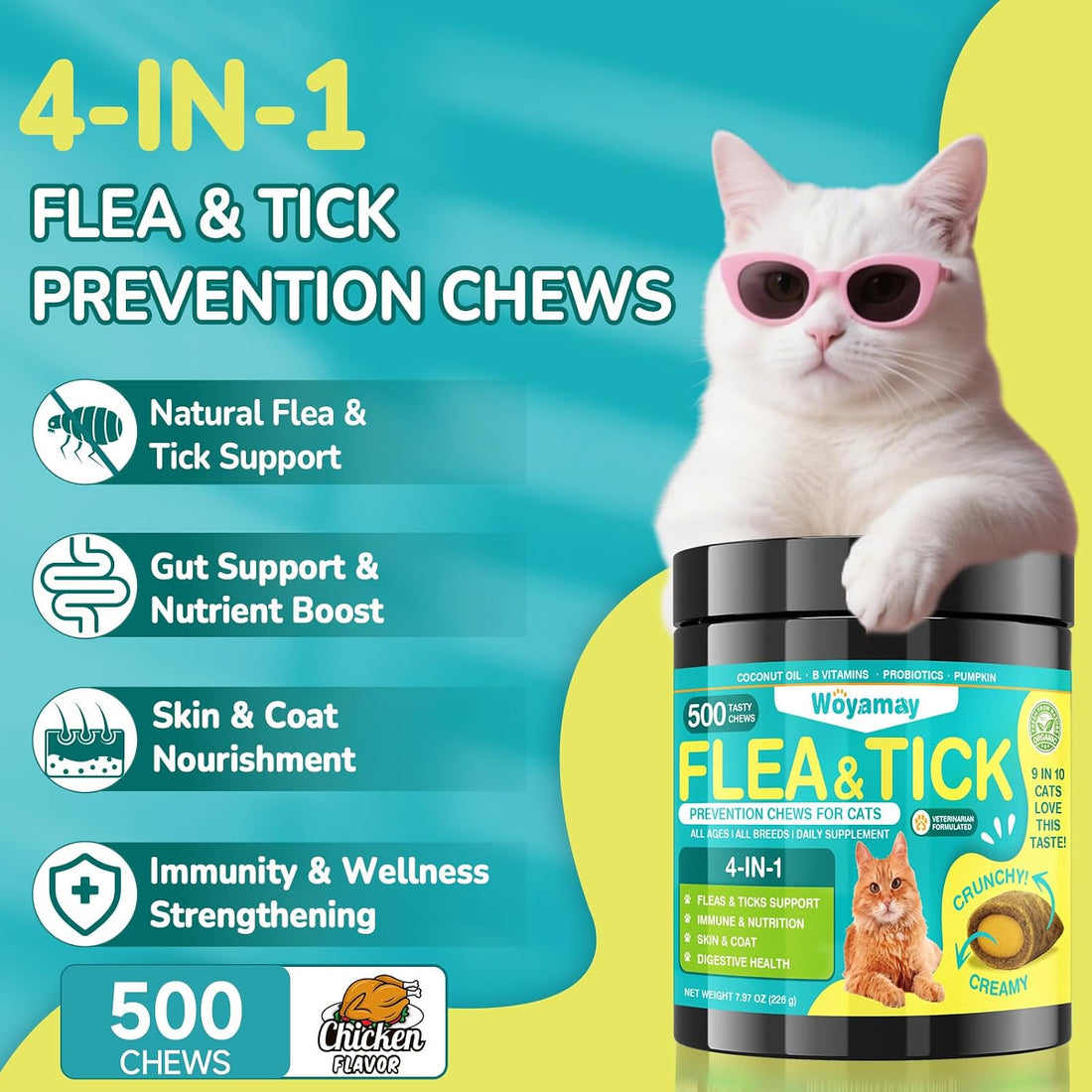 Flea and Tick Prevention Chews Bundle for Cats & Dogs