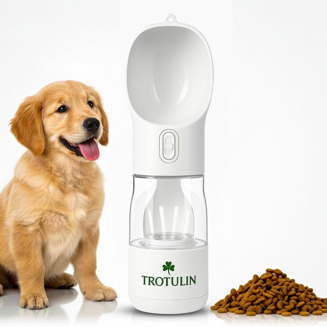 3-in-1 Portable Dog Water Bottle & Food Container,Leak Proof Pet