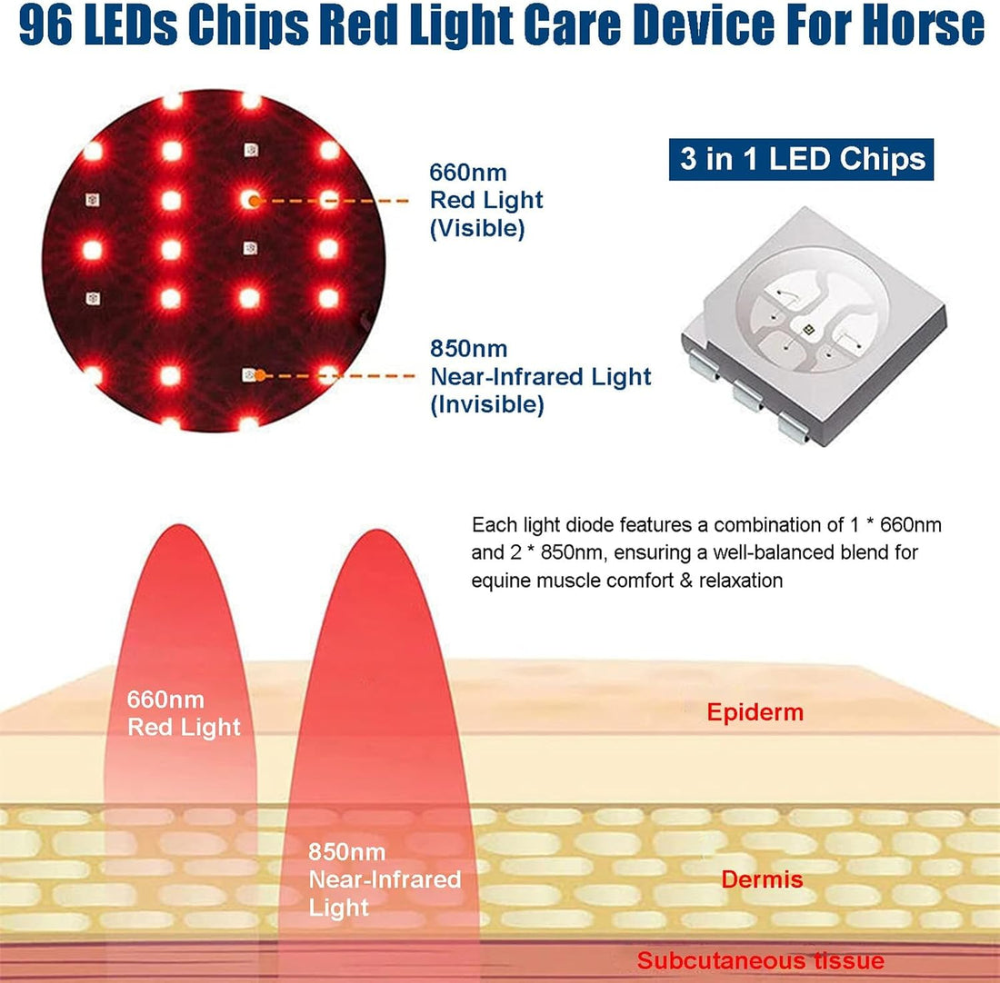 Horse Red Light Therapy Wrap Boot, 660nm 850nm, 3000mAh