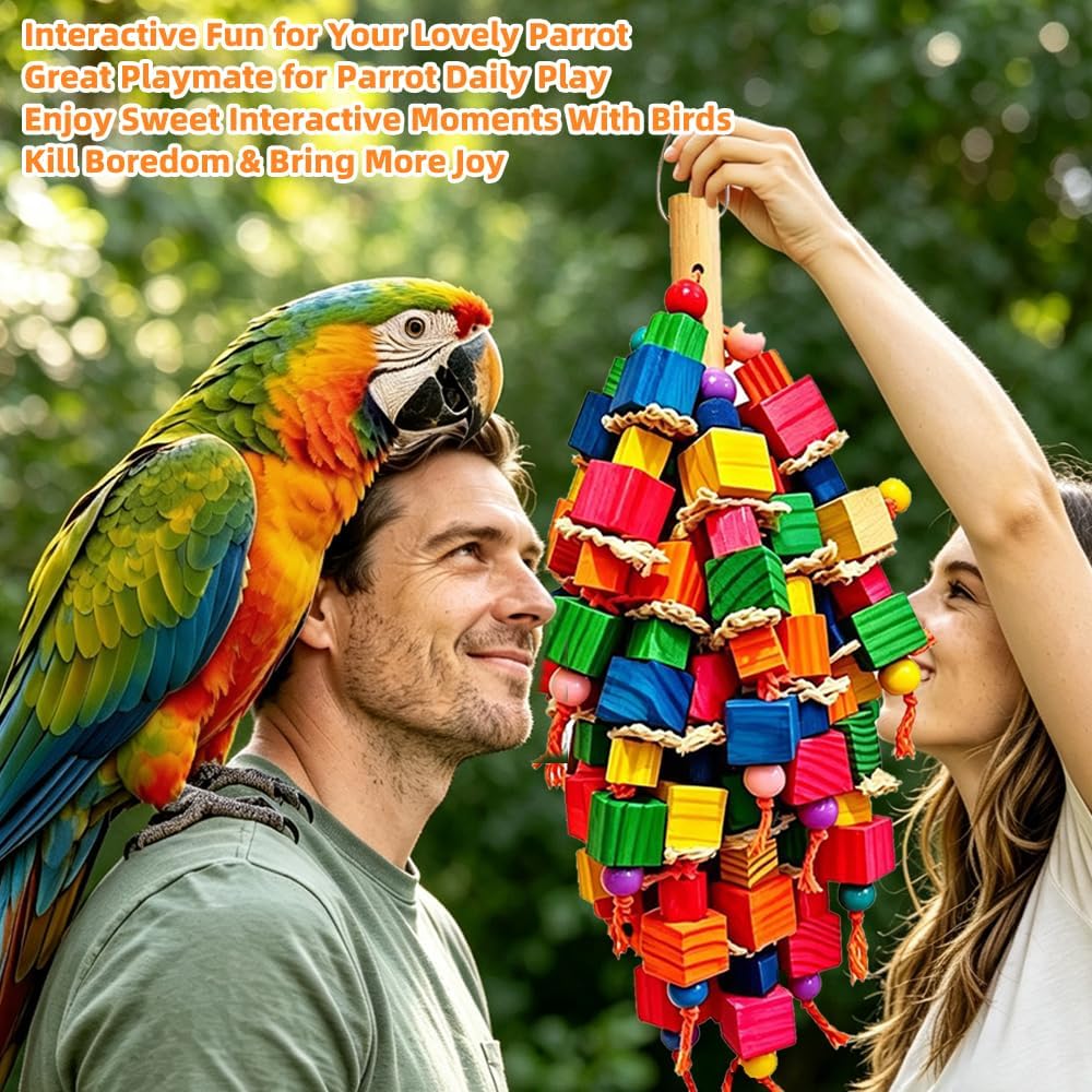 Large Bird Parrot Toys for Cockatoos African Grey Macaws Parrots