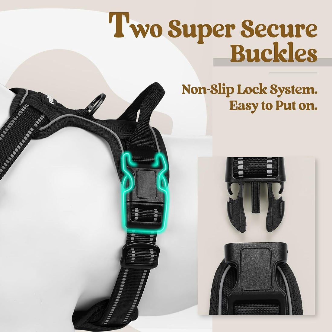 rabbitgoo Dog Harness No Pull with 2 Leash Clips