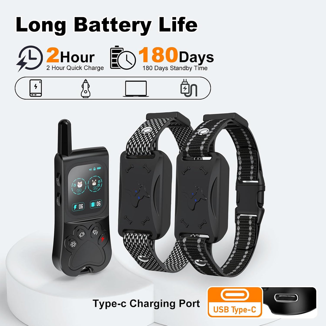 2In1 Wireless Dog Collar Fence System & Training Collar 2Pack