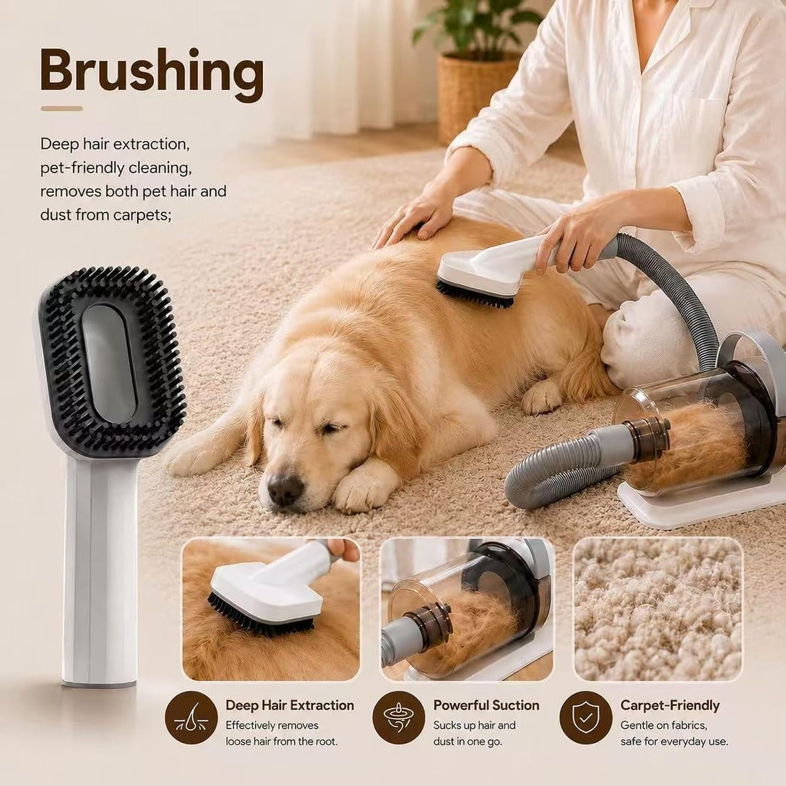 Dog Grooming Vacuum, Pet Grooming Kit with Vacuum, Hair Clipper
