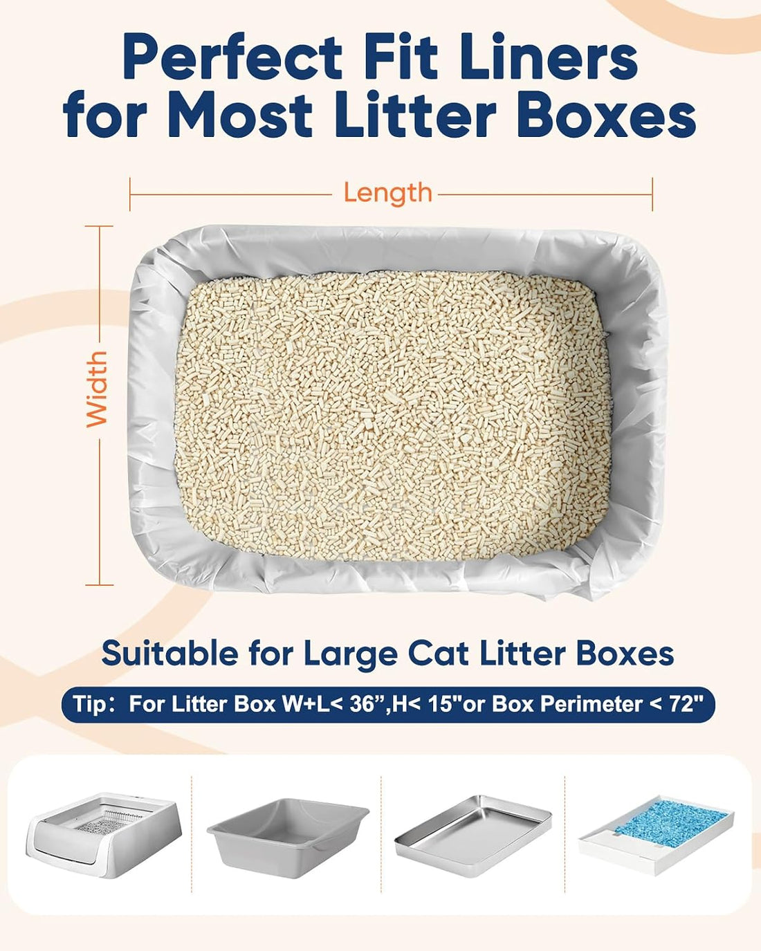 24 Pack Litter Box Liners Compatible with Safe Pets Scoopfree, 37"x16"