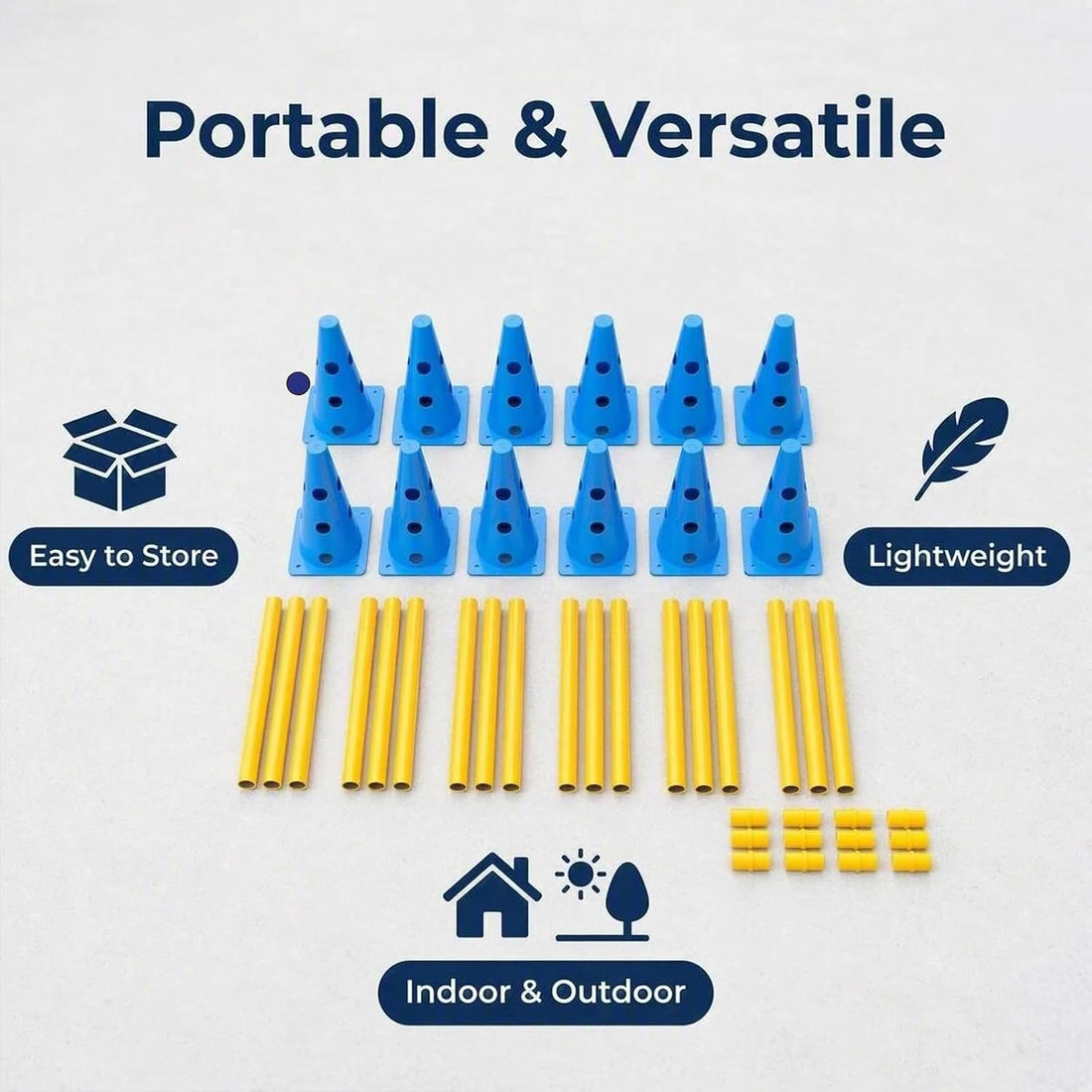 Dog Agility Equipment 12Inch Backyard Obstacle Course Agility Cones