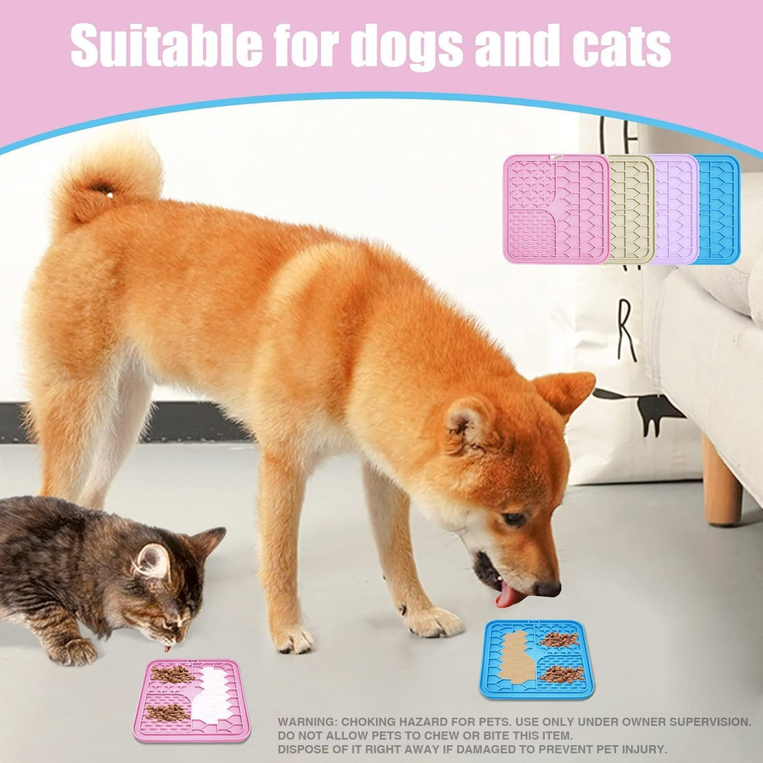 Bikabpet Lick Mat for Dogs and Cats,Cat Licking Pad with Suction Cups