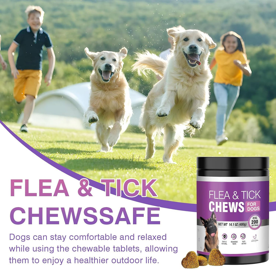 Dog Flea and Tick Chewable Tablets 200 Soft Chews Oral Supplement