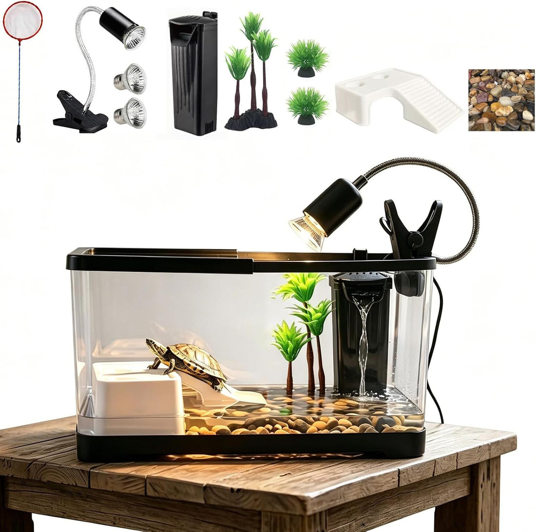 Turtle Tank Kit XLarge Acrylic Aquatic Tank Starter Kit