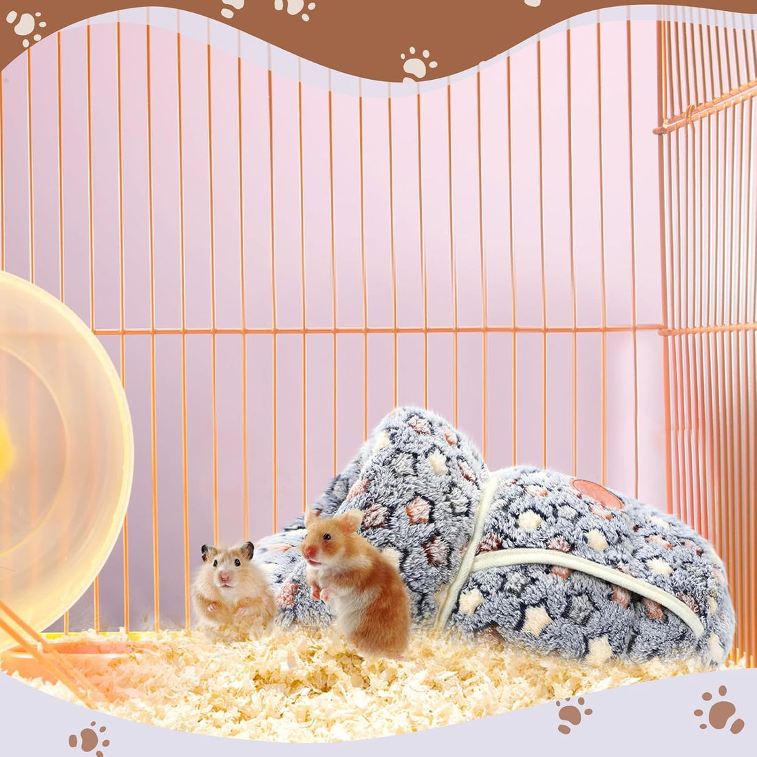 Wenqik 2 Pcs Guinea Pig Fleece Hideouts, Blue, Khaki, Star