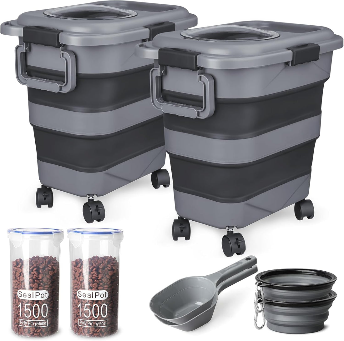 Dog Food Storage Container, 10-20 lbs Airtight Collapsible Cat Food