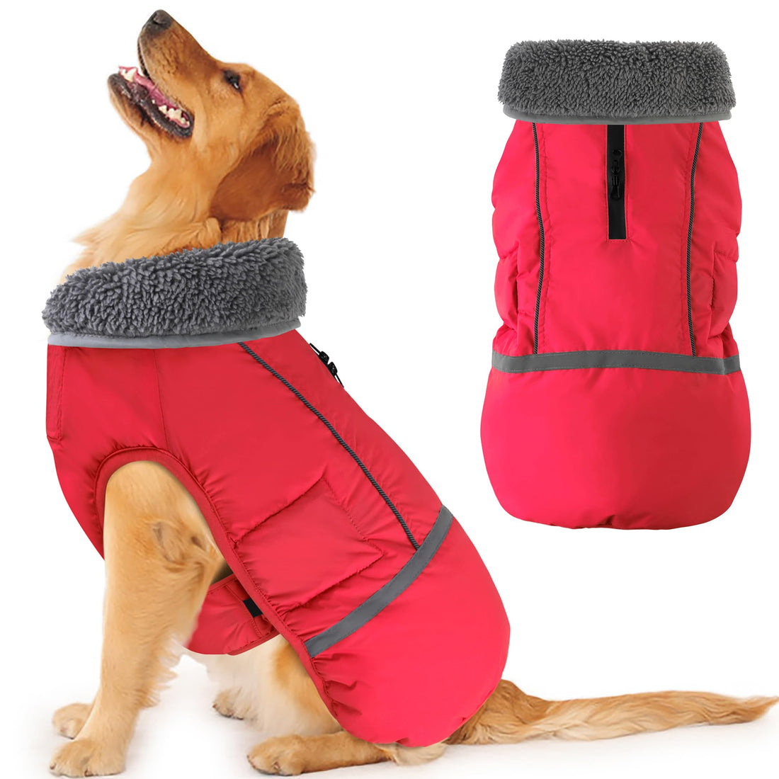 Dogcheer Warm Dog Coat, Christmas Dog Jacket Waterproof Puppy Winter