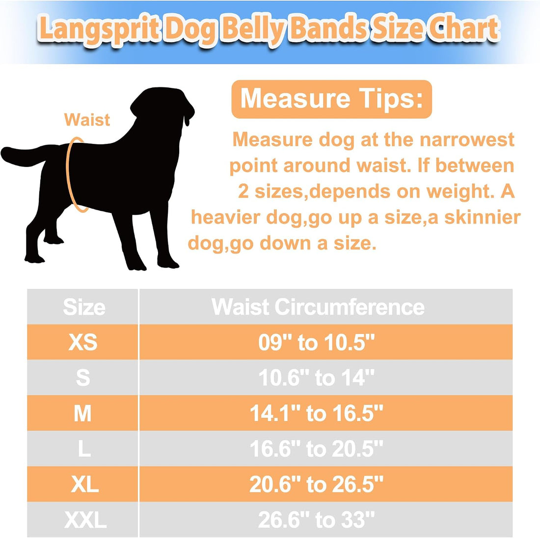 Langsprit Male Belly Bands for Dogs - Dog Diapers Male