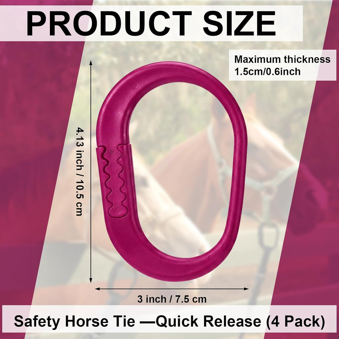 Shinylin 4 Pcs Protective Horse Tie Multi-Purpose Horse Clip