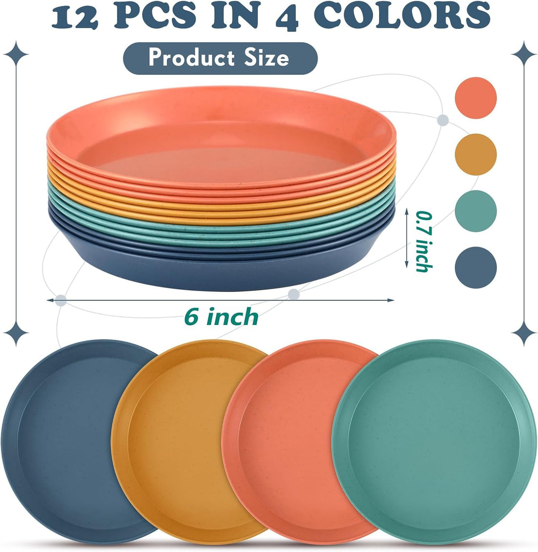 Gerrii 12 Pcs Cat Dish 6 Inch Shallow Wide Cat Bowls
