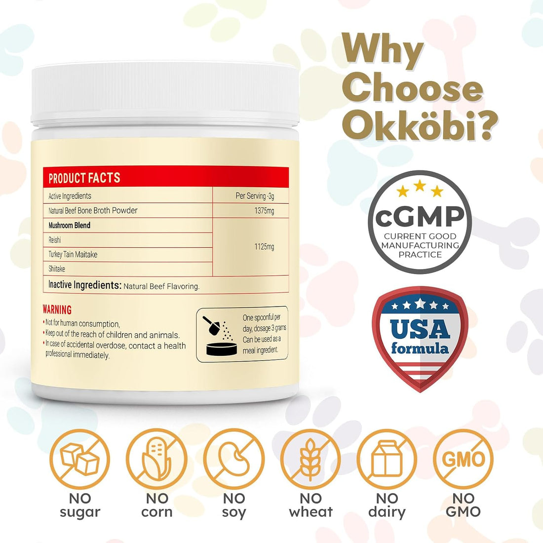 OKKÖBI Beef Bone Broth for Dogs