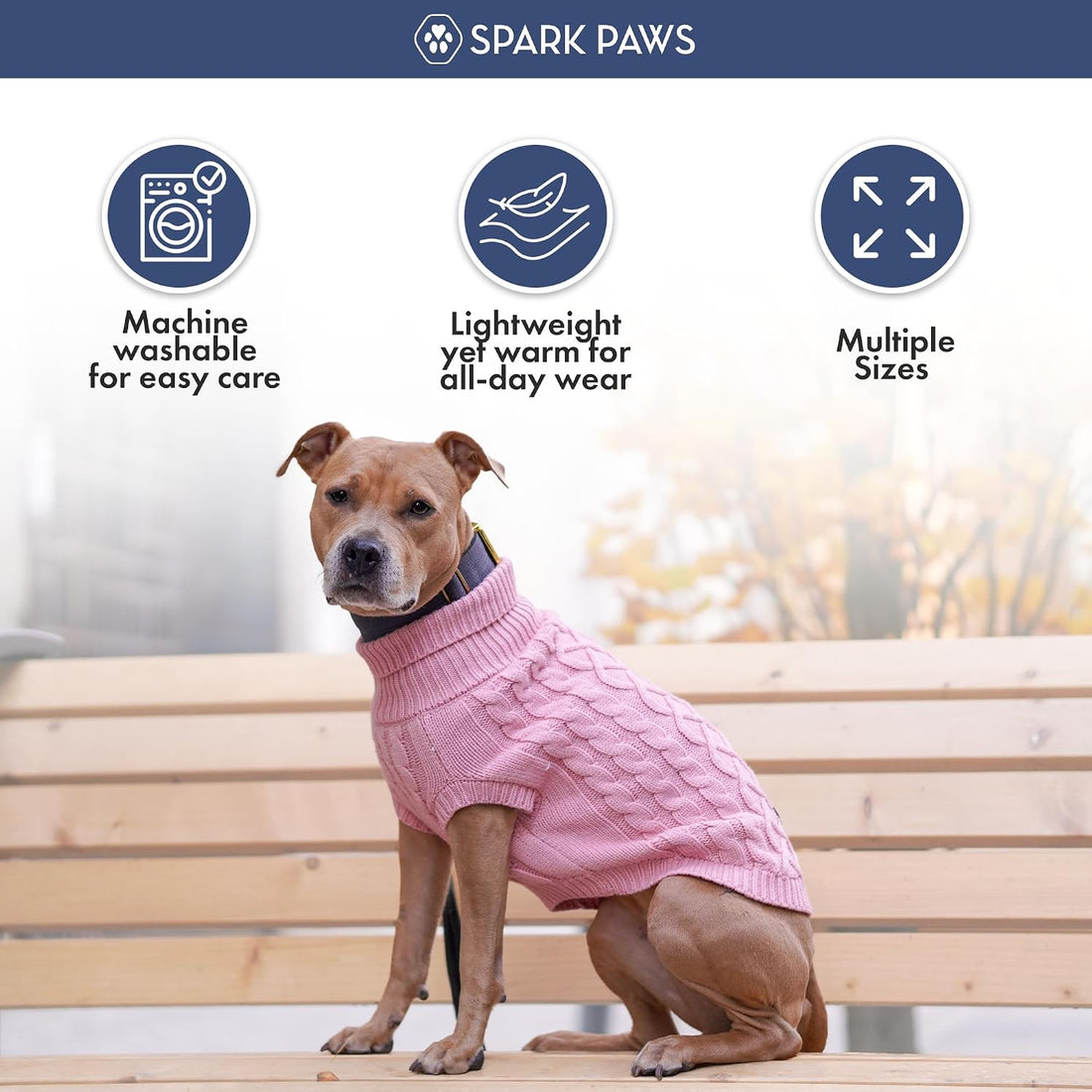 Spark Paws Knit Dog Sweater - Winter Dog Clothes, Small Medium Large