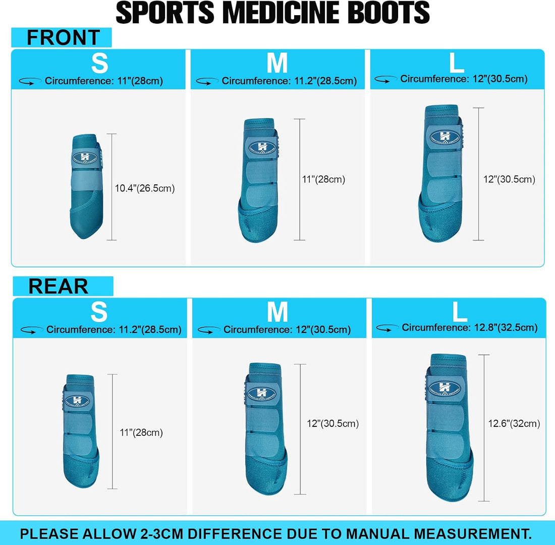 2 Pair Splint Boots for Horses Outdoor Sports(Pacific, Medium)