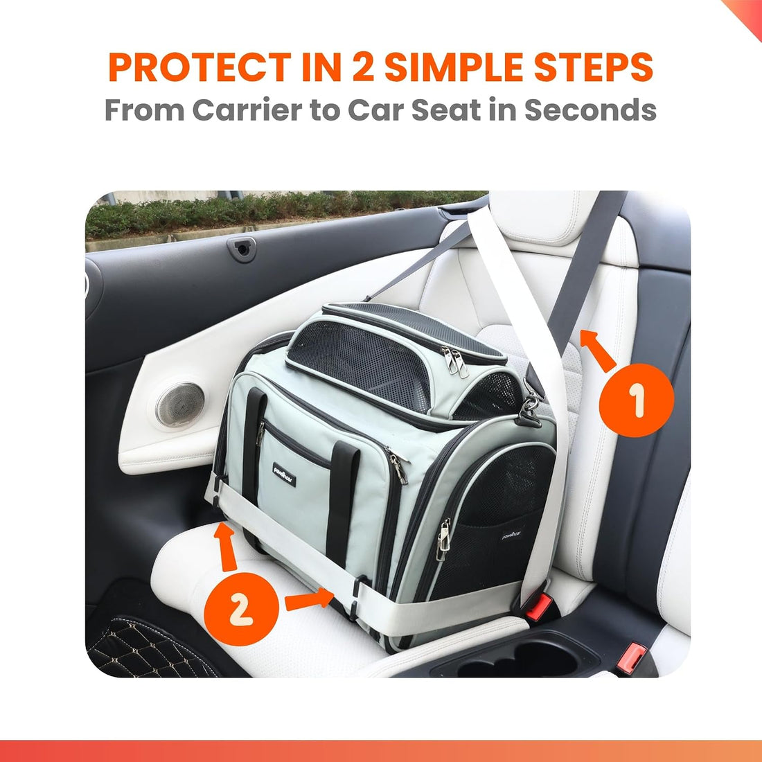 Crash-Tested Top Side Expandable Cat Carrier for Crash Protection