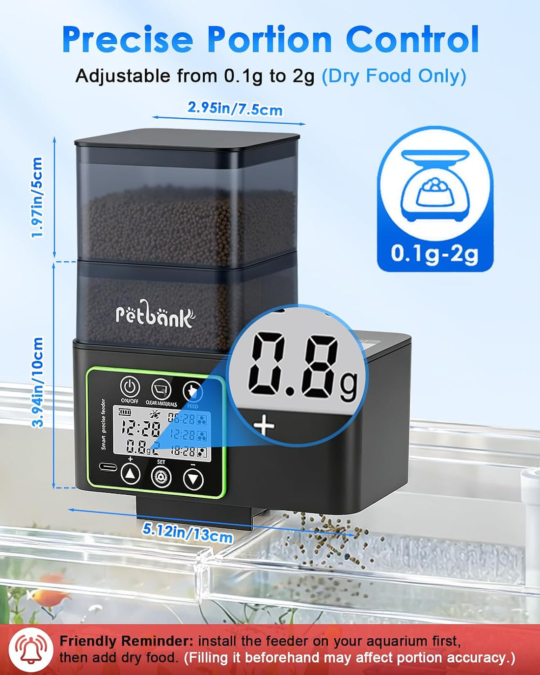 Automatic Fish Feeder for Aquarium Gifts for Fish Lovers Travelers