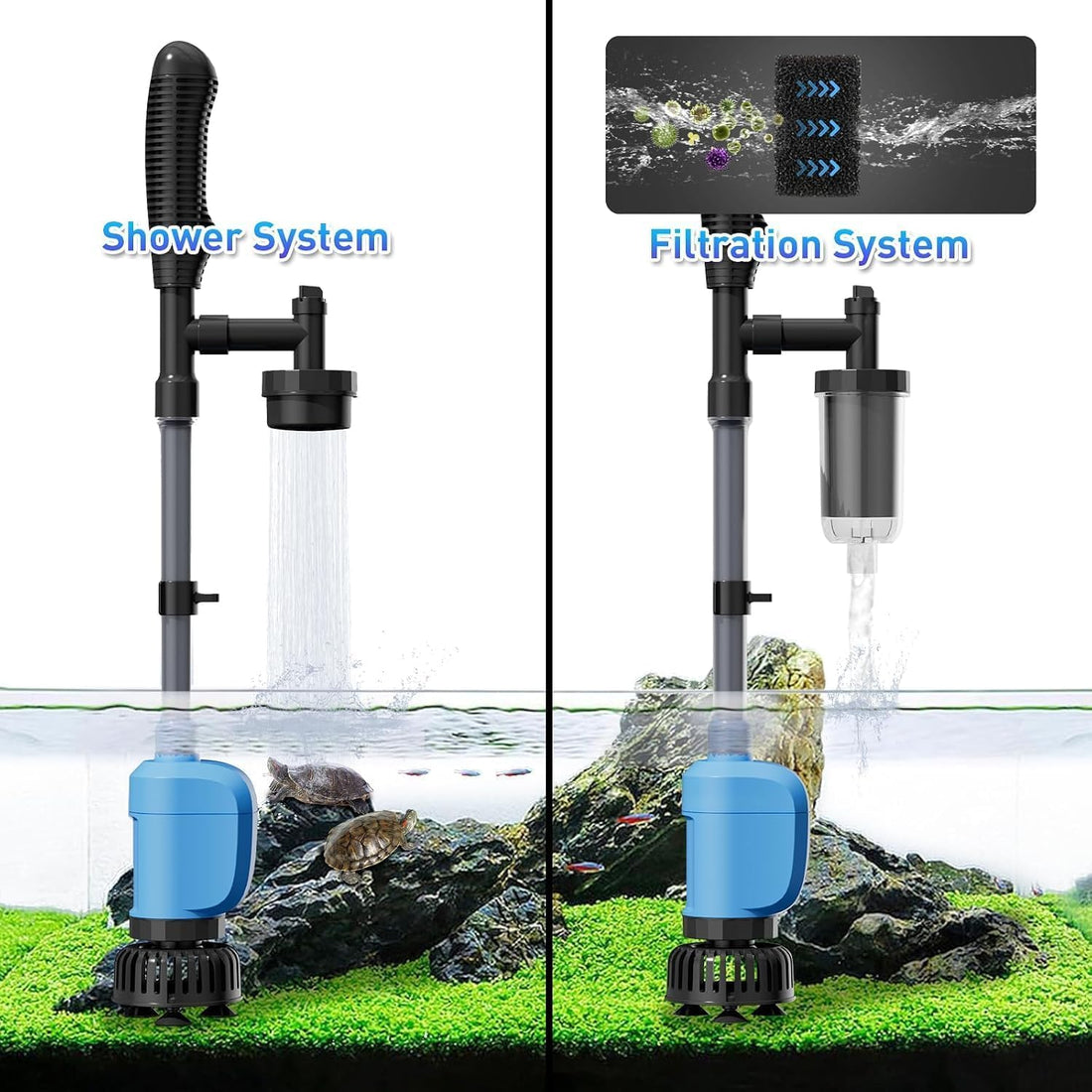 6-in-1 Electric Aquarium Gravel Cleaner, 530GPH Fish Tank Vacuum