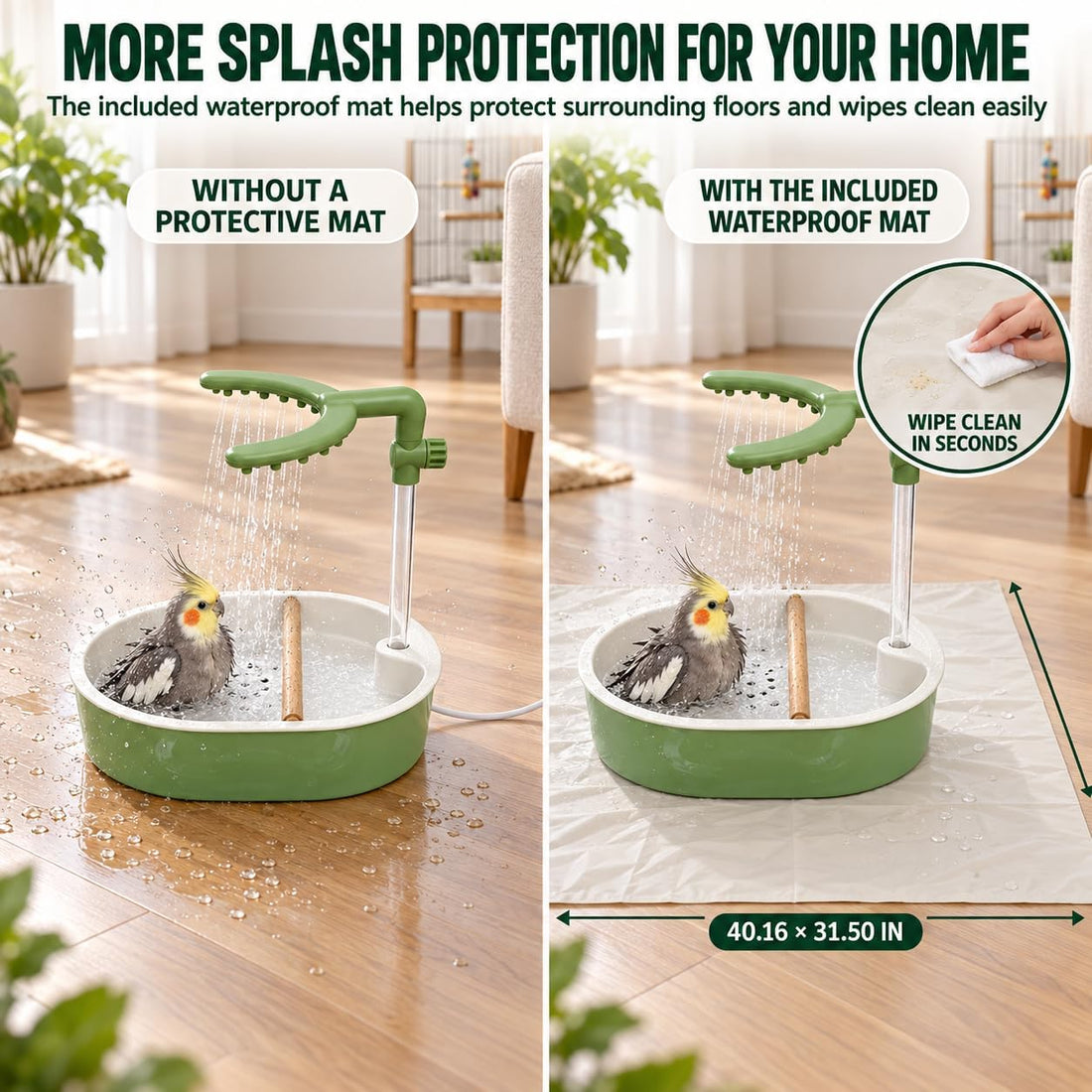 Automatic Parakeet Bird Bath with Pump