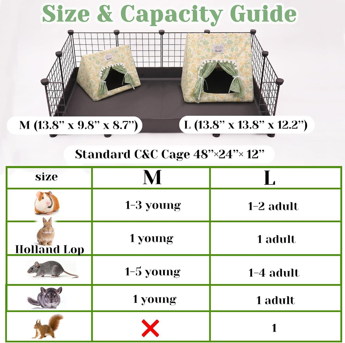 Jenvd Guinea Pig Hideout Large with Curtain