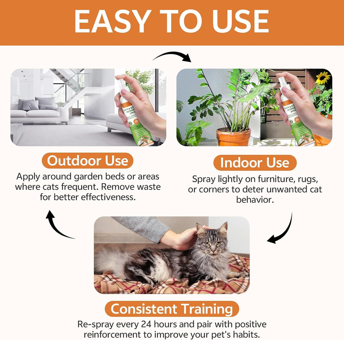 Cat Deterrent Spray, Natural No Scratch Spray for Cats, 6.76 OZ