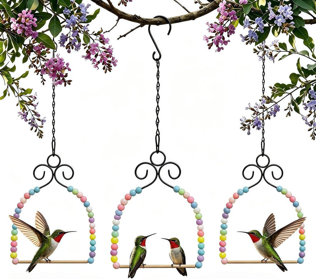 Hummingbird Swings and Perches for Outdoor, Rust-Resistant Metal