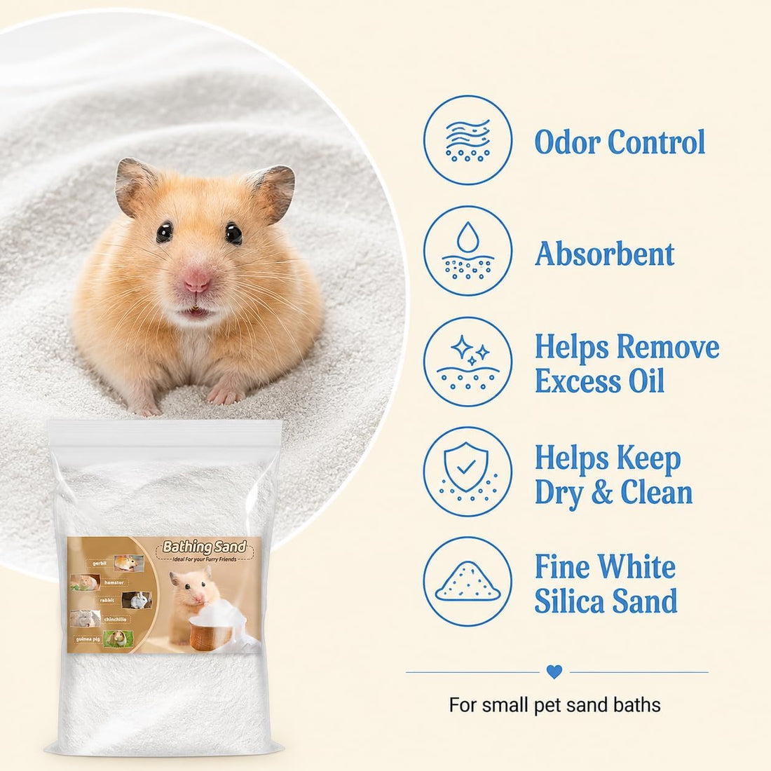 Sukh Hamster Sand Bath - White Fine Silica Sand