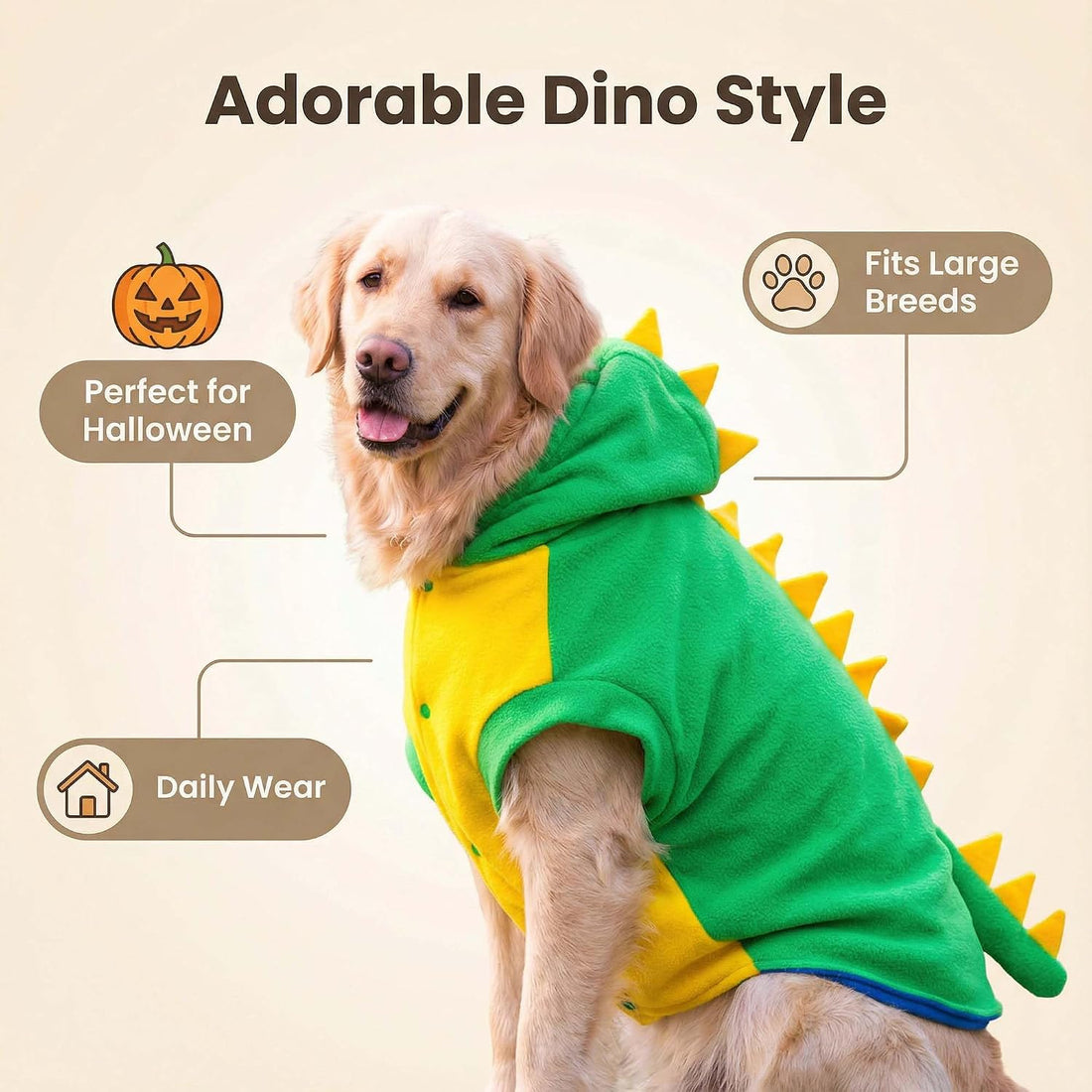 FLAdorepet Halloween Large Dog Dinosaur Costume Dino Outfits