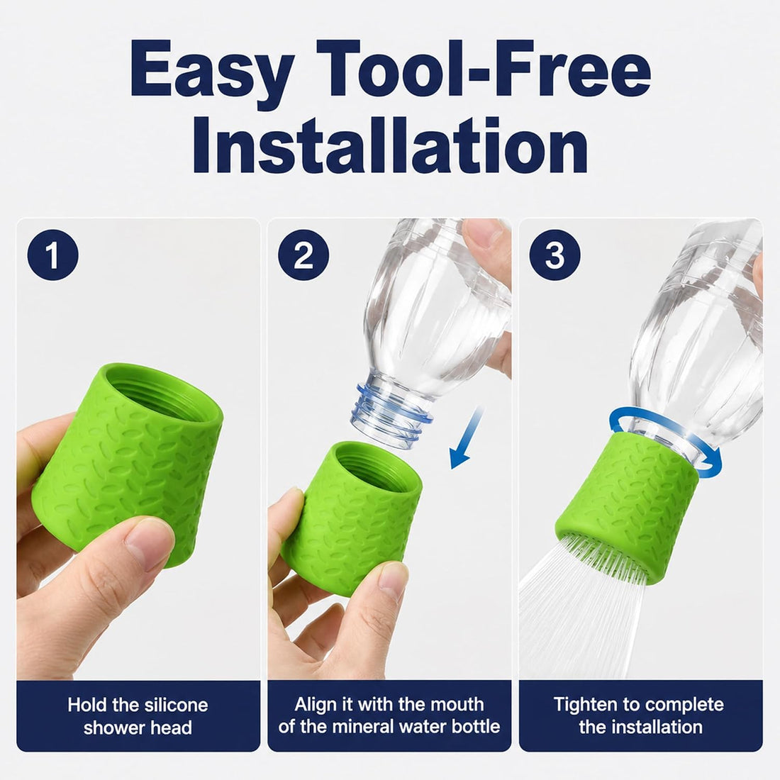 3 Pieces Portable Pet Silicone Shower Sprayer Attachment