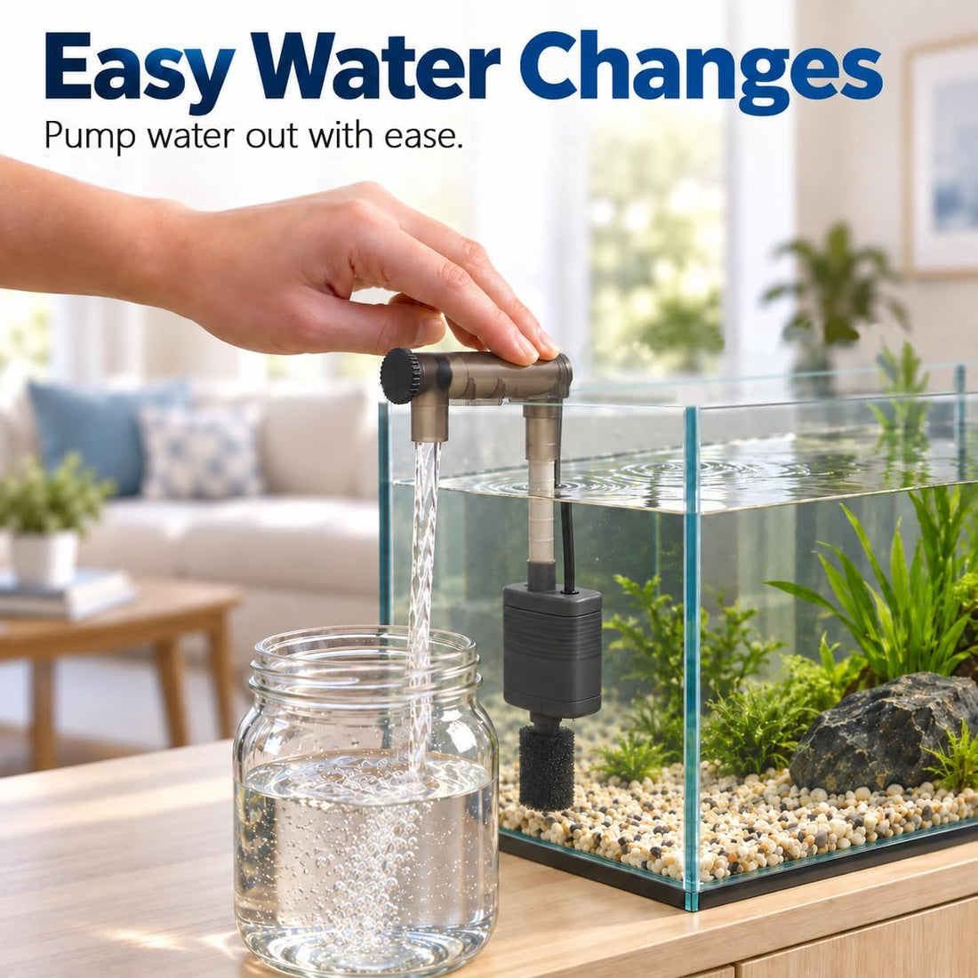 10 Gallon Fish Tank Set Glass Aquarium Kit Starter Set