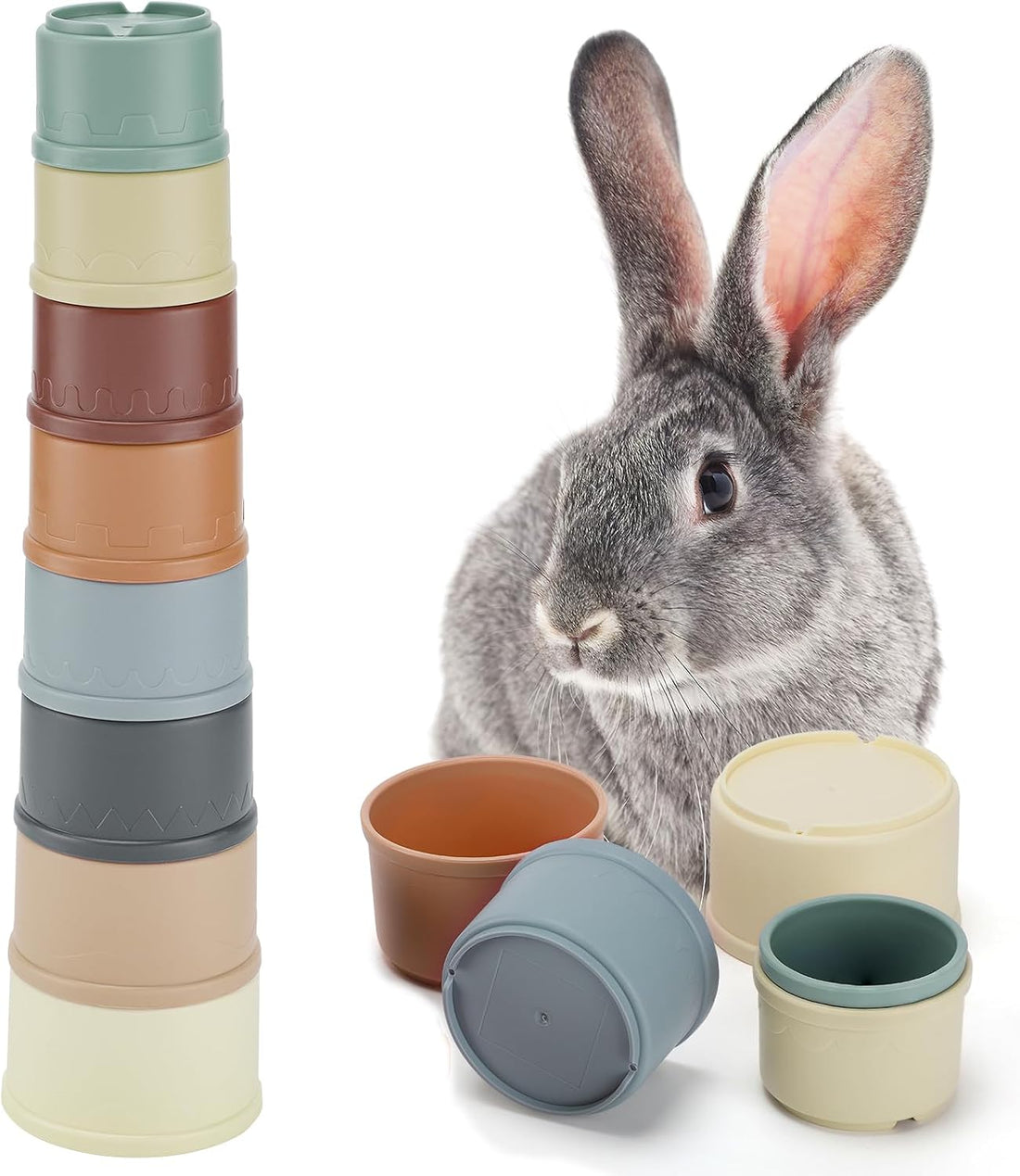 8 Pcs Stacking Cups for Bunny