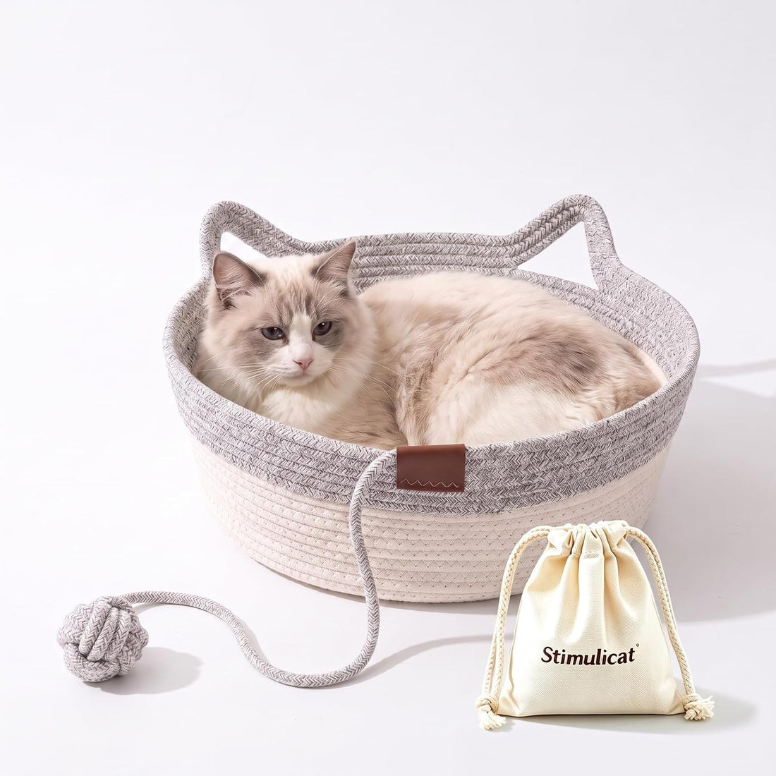 Instinct Basket Cat Bed with Cushion and Hanging Ball Toy
