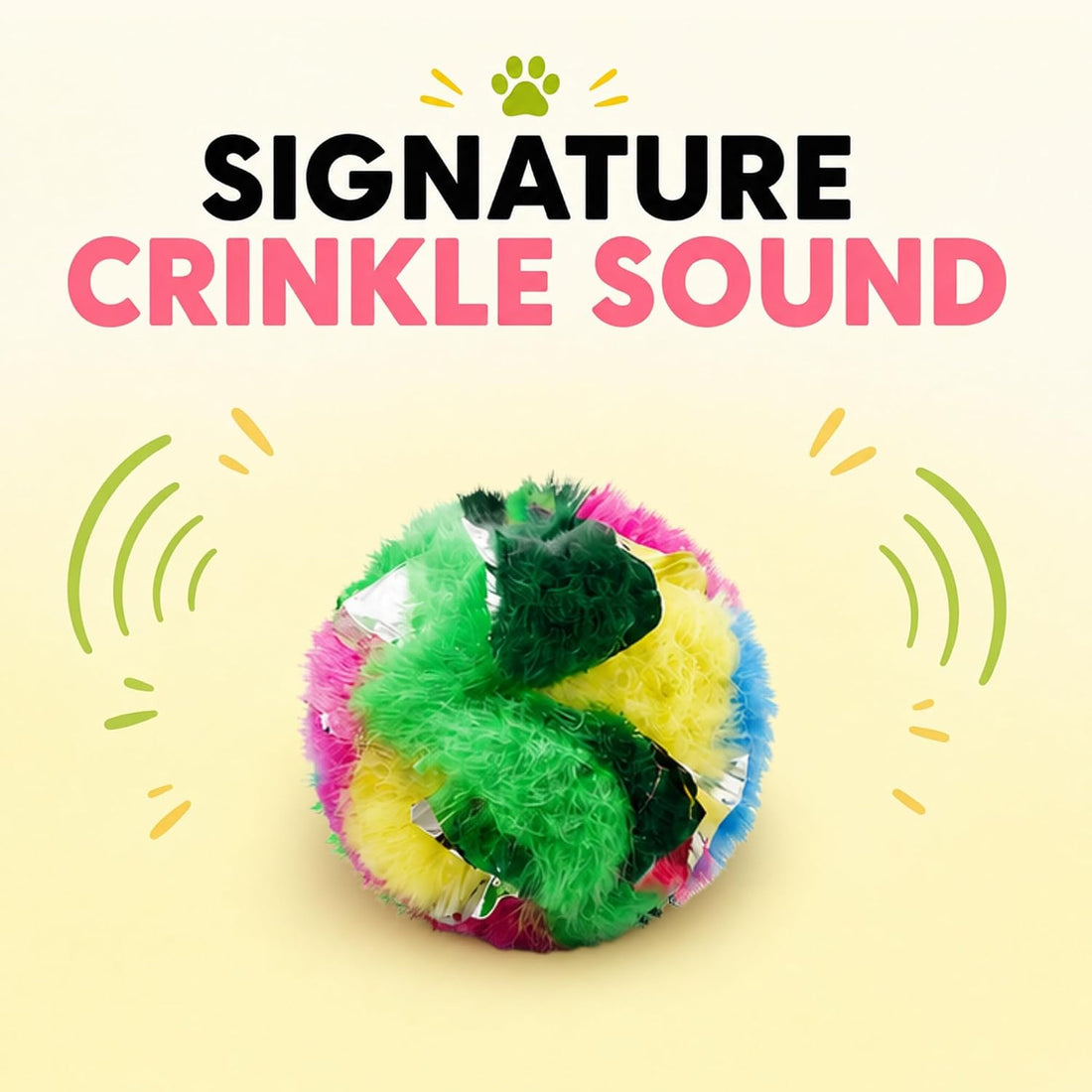 Crinkle Balls for Cats, Mini 1.5 Inch, 12 Pack, Crinkle Cat Toy