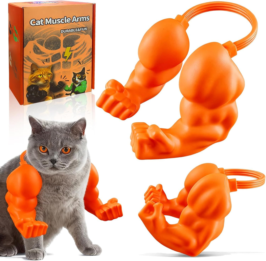 babyye Cat Toys Muscle Arms, Funny Printed Cat's Neck Arm with Muscle
